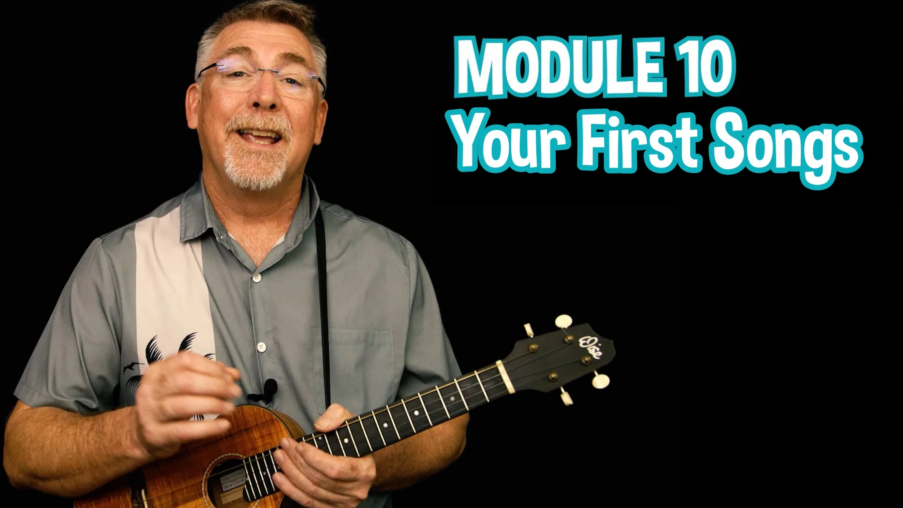 Screenshot from the final guided melody lessons with Stu and a ukulele